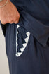 Men Summer Pajama Set Navy Shark Buttoned Tee + Pants